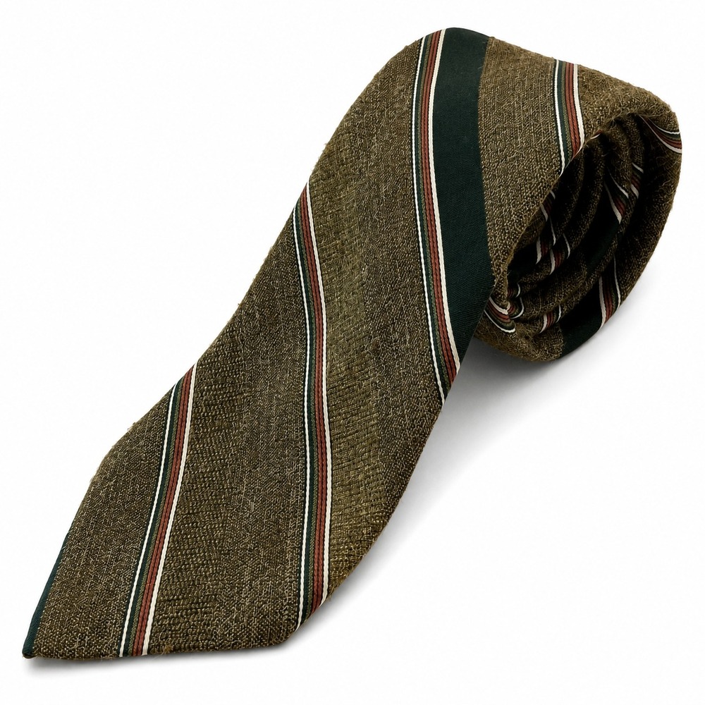 Don Loper Beverly Hills Men's Classic Neck Tie Brown Retro Stripe Polyester